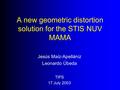 A new geometric distortion solution for the STIS NUV MAMA Jesús Maíz-Apellániz Leonardo Úbeda TIPS 17 July 2003.