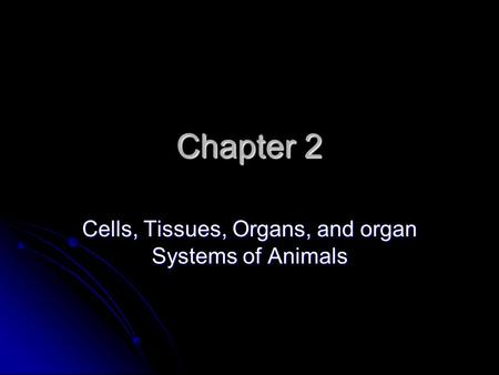 Chapter 2 Cells, Tissues, Organs, and organ Systems of Animals.