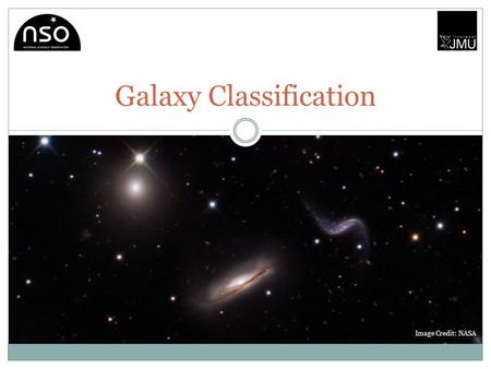 Galaxy Classification Image Credit: NASA. Theory Presentation The aim of this project will be to introduce students to the concept of varying galactic.