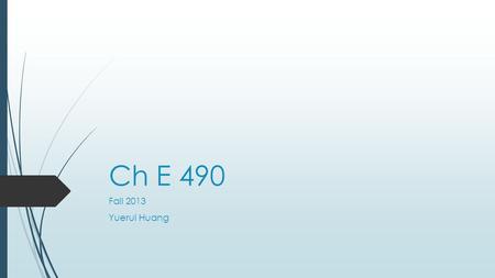 Ch E 490 Fall 2013 Yuerui Huang. Outline  Arcylated Epoxidized Soybean OiL Synthesis  Poly-Styrene Synthesis  Diblock Synthesis.