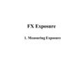 FX Exposure 1. Measuring Exposure. FX Risk Management  Exposure At the firm level, currency risk is called exposure. Three areas (1) Transaction exposure: