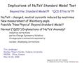 NuTeV – charged, neutral currents induced by neutrinos New measurement of Weinberg angle Possible “New Physics” Beyond Standard Model? Normal (“QCD”) Explanations.