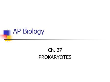 AP Biology Ch. 27 PROKARYOTES. Bacteria on the head of a pin—they are found everywhere!