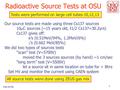 OSU 9/7/03 1 Radioactive Source Tests at OSU Our source tests are made using three Cs137 sources 10  C sources (~15 years old, t1/2 Cs137=30.2yrs) Cs137.