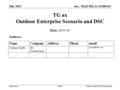 Doc.: IEEE 802.11-15/0804r0 Submission July 2015 TG ax Outdoor Enterprise Scenario and DSC Date: 2015-05 Authors: Graham Smith, SR TechnologiesSlide 1.