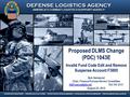 DEFENSE LOGISTICS AGENCY AMERICA’S COMBAT LOGISTICS SUPPORT AGENCY DEFENSE LOGISTICS AGENCY AMERICA’S COMBAT LOGISTICS SUPPORT AGENCY WARFIGHTER FIRST.