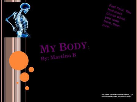 M Y B ODY By: Martina B  ones/overview/google_imagesearch?img=1 Fast Fact: You had more bones when you were.