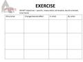 EXERCISE SMART objectives – specific, measurable, achievable, results oriented, time frame Who/whatChange/desired effectIn whatBy when.