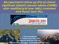 Dr. G. F. Pacelli 1, L. Baraggia 1, Dr.ssa B. Pacelli 2, Dr. V. Ferrara 1, Dr. V. Belloli 1 Microperimetric follow-up (FU) of clinical significant diabetic.