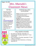 Mrs. Marrufo’s Classroom News August 30, 2013 The school year has started off great! I hope your child is as excited about this school year as I am! Visit.