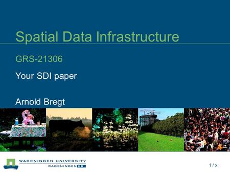 1 / x Spatial Data Infrastructure GRS-21306 Your SDI paper Arnold Bregt.