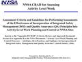 Presented by: Rick Kendall, NA-17 Integrated Safety Management Best Practices Workshop September 2006; Denver Co. Assessment Criteria and Guidelines for.