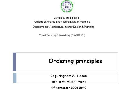 Ordering principles Eng. Nagham Ali Hasan lecture-10th week 10th