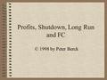 Profits, Shutdown, Long Run and FC © 1998 by Peter Berck.