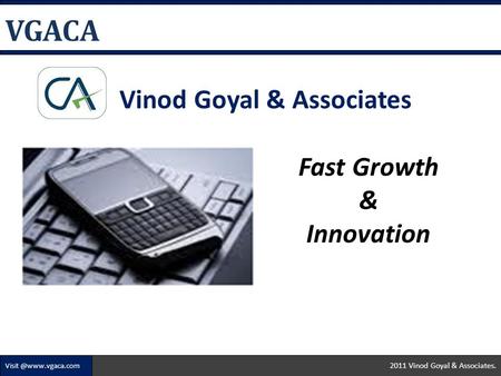 Vinod Goyal & Associates 2011 Vinod Goyal & Associates. VGACA Fast Growth & Innovation.