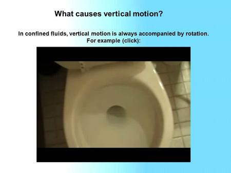 What causes vertical motion? In confined fluids, vertical motion is always accompanied by rotation. For example (click):