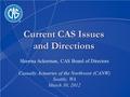 Current CAS Issues and Directions Shawna Ackerman, CAS Board of Directors Casualty Actuaries of the Northwest (CANW) Seattle, WA March 30, 2012.