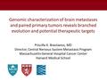 Genomic characterization of brain metastases and paired primary tumors reveals branched evolution and potential therapeutic targets Priscilla K. Brastianos,