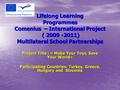 Lifelong Learning Programmes Comenius – International Project ( 2009 -2011) Multilateral School Partnerships Project Title : » Make Your Toys, Save Your.