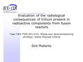 Evaluation of the radiological consequences of tritium present in radioactive components from fusion reactors Task TW4-TSW-001-D1b: Waste and decommissioning.