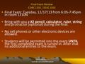 Final Exam Review CORC 1332 / EESC 1010 Final Exam: Tuesday, 12/17/13 from 6:05-7:45pm in room 1310N Bring with you a #2 pencil, calculator, ruler, string.