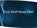 Cool Stuff About DNA. Human DNA is about 99.9% identical to other humans, and 99.1% to chimps 90% to mice 85% to Zebra fish 50% to bananas 21% to worms.