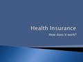 How does it work?.  Compare the basic principles of at least four different insurance plans.  Apply the concepts of insurance deductible, co-insurance,