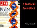 Classical Genetics. Work of Gregor Mendel (1822-1884) In 1843 he entered Monastery of St. Francis in Brünn (Brno) now Czech Republic Served as teacher.