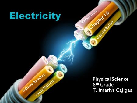 Chapter 19 Adriana Ramirez Laura Marrero Maria Rivera Gabriel Rúllan Physical Science 8 th Grade T. Imarlys Cajigas.