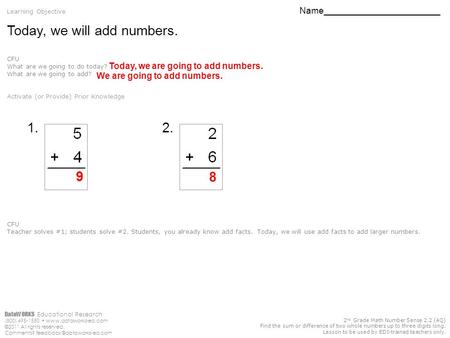 DataWORKS Educational Research (800) 495-1550  ©2011 All rights reserved. Comments? 2 nd Grade Math Number.