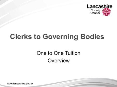 Clerks to Governing Bodies One to One Tuition Overview.