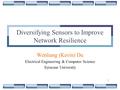 1 Diversifying Sensors to Improve Network Resilience Wenliang (Kevin) Du Electrical Engineering & Computer Science Syracuse University.