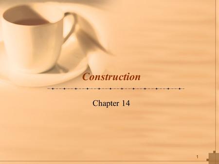 1 Construction Chapter 14. 2 Key Concepts Be familiar with the system construction process. Understand different types of tests and when to use Understand.