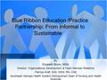 Blue Ribbon Education /Practice Partnership: From Informal to Sustainable By: Elizabeth Bruno, MSN, Director, Organizational Development & Team Member.