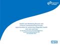 Health and Wellbeing Boards and Clinical Commissioning Groups: opportunities for achieving integrated health and care services Dr Jane Povey, Director.