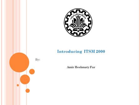 Introducing ITSM 2000 By: Amir Heshmaty Far. S EVERAL FUNCTION IN ITSM to analyze and display the properties of time series data to compute and display.