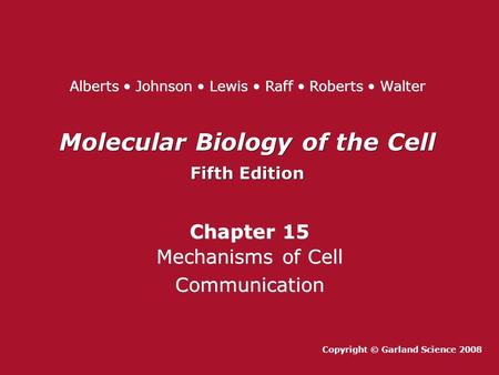 Molecular Biology of the Cell