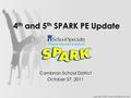 4 th and 5 th SPARK PE Update Cambrian School District October 27, 2011.