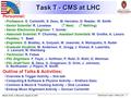 Wesley Smith, U. Wisconsin, August 22, 2006 DOE Review: Task T: CMS at LHC - 1 Task T - CMS at LHC Personnel: Professors: D. Carlsmith, S. Dasu, M. Herndon,