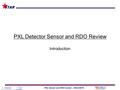 L. Greiner1PXL Sensor and RDO review – 06/23/2010 STAR PXL Detector Sensor and RDO Review Introduction.