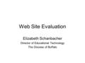 Web Site Evaluation Elizabeth Schanbacher Director of Educational Technology The Diocese of Buffalo.