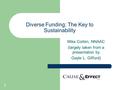 1 Diverse Funding: The Key to Sustainability Mike Corbin, NNAAC (largely taken from a presentation by Gayle L. Gifford)