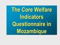 The Core Welfare Indicators Questionnaire in Mozambique.