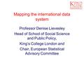 Mapping the international data system Professor Denise Lievesley Head of School of Social Science and Public Policy, King’s College London and Chair, European.