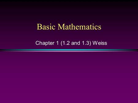 Basic Mathematics Chapter 1 (1.2 and 1.3) Weiss. Recursion / Slide 2 Logarithms * Definition: if and only if * Theorem 1.1: n Proof: apply the definition.