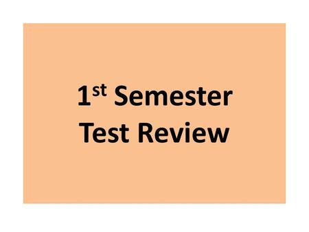 1 st Semester Test Review. 1. Characteristics of Mesopotamia and Egypt U. River valleys, mild climates, fertile soil.