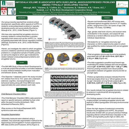 Our group recently reported that cerebral cortical development, specifically within aspects of vmPFC, is related to anxious/depressed problems in typically.