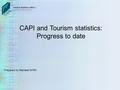 CAPI and Tourism statistics: Progress to date Prepared by Mairead Griffin.