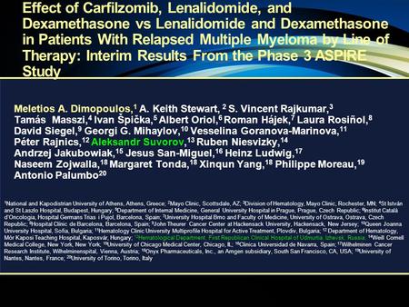 1 National and Kapodistrian University of Athens, Athens, Greece; 2 Mayo Clinic, Scottsdale, AZ; 3 Division of Hematology, Mayo Clinic, Rochester, MN;