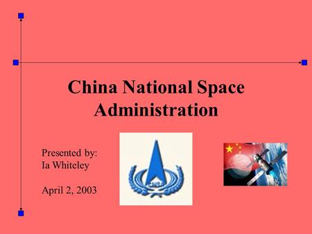 China National Space Administration Presented by: Ia Whiteley April 2, 2003.